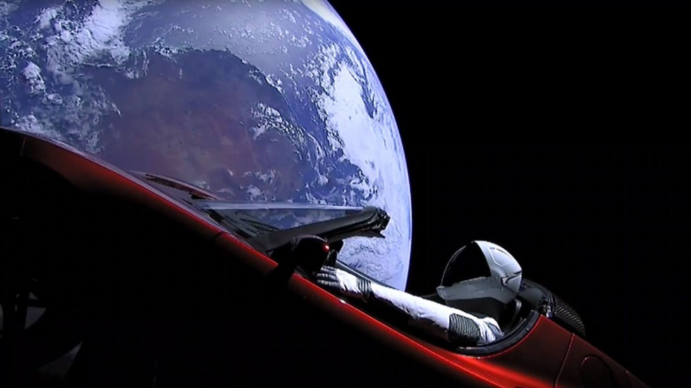 SpaceX's "Starman" continues his eternal cruise of the inner solar system in Elon Musk's Tesla roadster following the Feb. 6 launch. Photo courtesy of SpaceX.