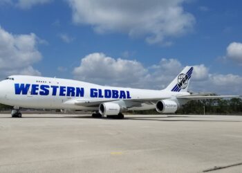 A Western Global airplane