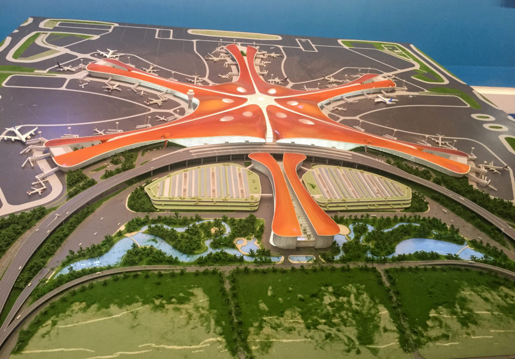 A model of Beijing Daxing Airport (PKX), which is scheduled to enter service by the end of September 2019. Photo: N509FZ [CC BY-SA 4.0 (https://creativecommons.org/licenses/by-sa/4.0)]