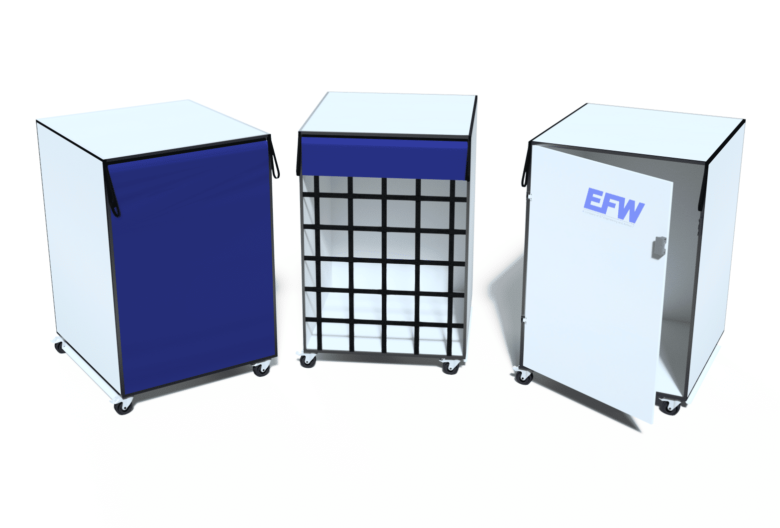 Rendering of EFW's proposed in-cabin cargo container boxes.