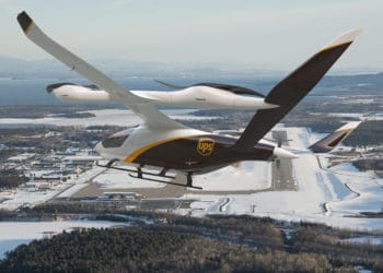 UPS is purchasing ten Alia-250c electric vertical takeoff and landing (eVTOL) aircraft made by Beta Technologies through its UPS Flight Forward subsidiary. (Photo/UPS)