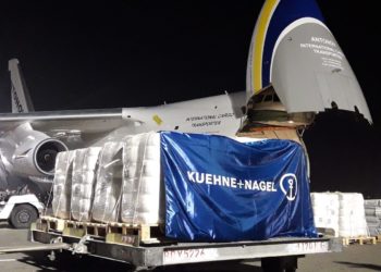 A March relief charter arranged by Kuehne+Nagel. Photo/Kuehne+Nagel