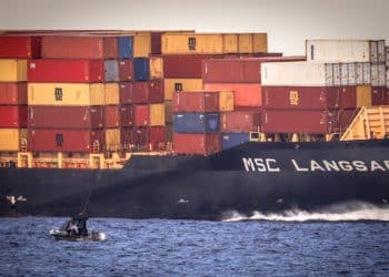 The MSC Langsar container ship, operated by Mediterranean Shipping Co. (MSC). (Photo/Bloomberg)