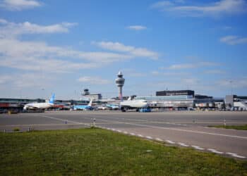Runway view at Schiphol Airport