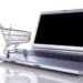 A shopping cart on a laptop computer