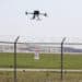 A drone flies at Huntsville International Airport