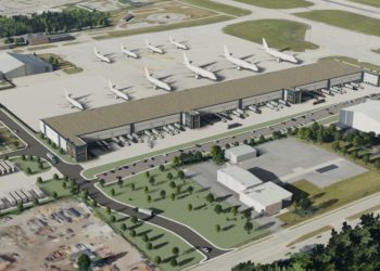 A rendering of the proposed cargo facility at MKE