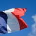 French flag flies in wind
