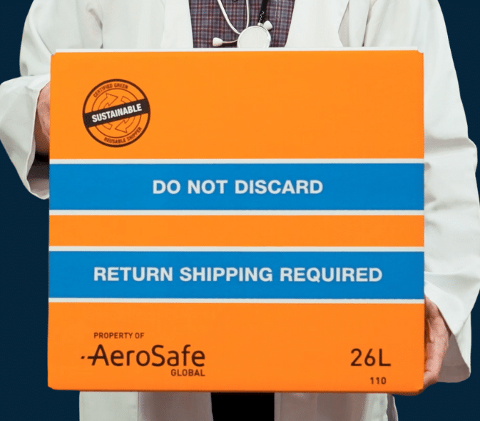 An AeroSafe container