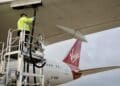 A Virgin Atlantic plane is being fueled