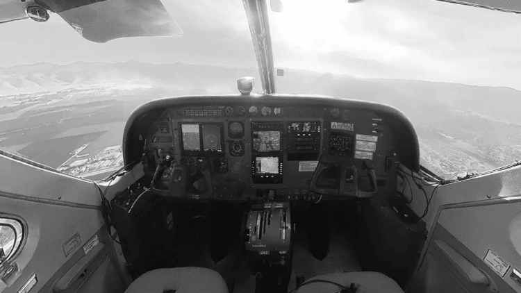 The cockpit of a Cessna 208B Grand Caravan
