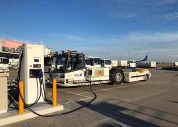 A fast charger for GSE at Haneda Airport