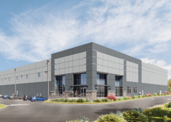 A rendering of Kuehne+Nagel's new fulfillment center in Piscataway, NJ