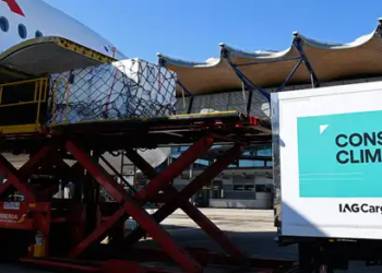 IAG Cargo loads Constant Climate cargo onto a plane