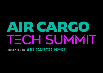 Black background with words reading Air Cargo Tech Summit, presented by Air Cargo Next